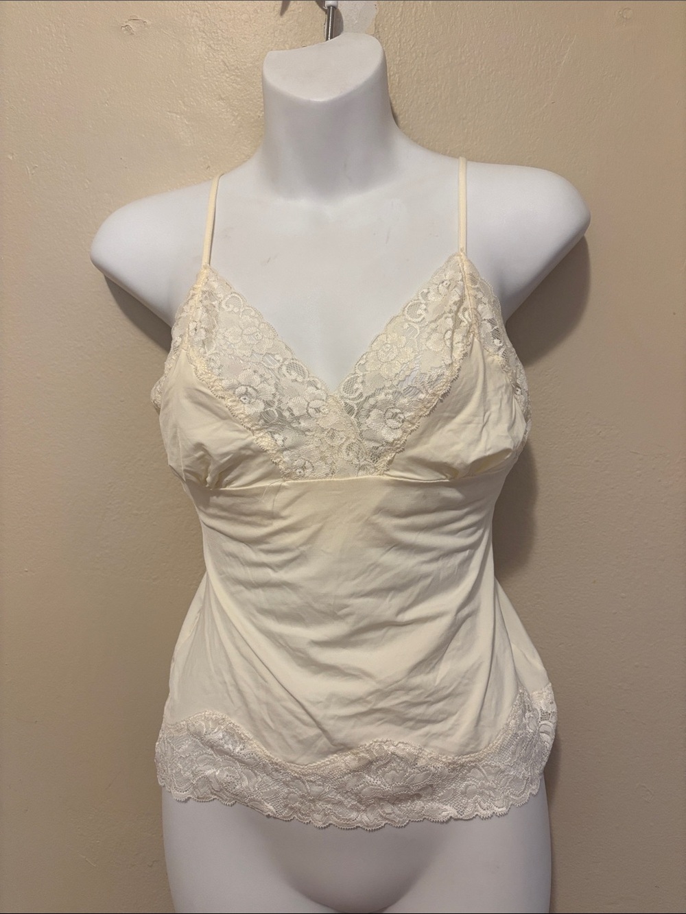Moda International Cream Lace Trim Cami